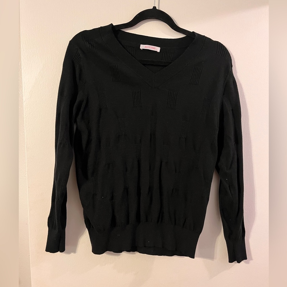 Bluetime Black V-Neck Women's Sweater